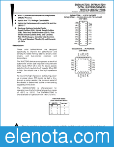 Texas Instruments SN74AHCT240 datasheet