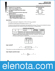 Texas Instruments SN74LVC1G04 datasheet