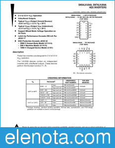 Texas Instruments SN74LVU04A datasheet