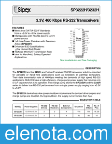 Sipex SP3222H datasheet