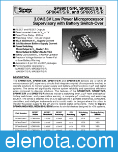 Sipex SP690T/S/R datasheet