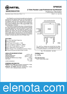 Zarlink Semiconductor SP8852E datasheet