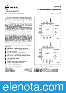 Zarlink Semiconductor SP8858 datasheet