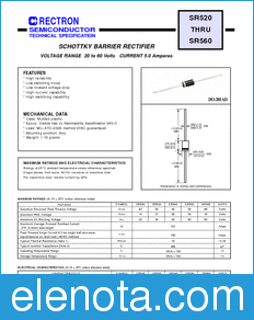 Rectron SR520-B datasheet