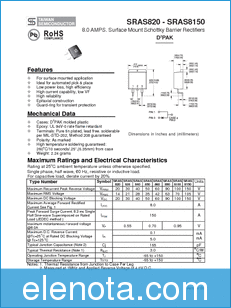 Taiwan Semiconductor SRAS860 datasheet