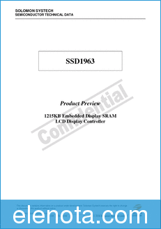 SOLOMON SYSTECH SSD1963 datasheet