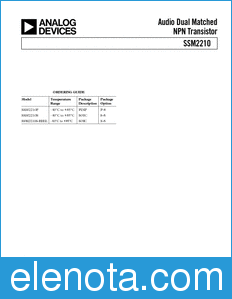 Analog Devices SSM2210 datasheet