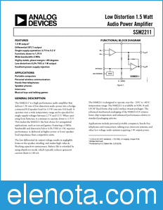 Analog Devices SSM2211 datasheet