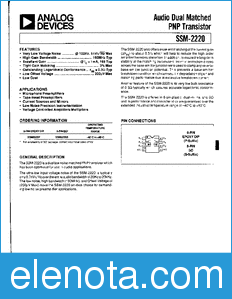Analog Devices SSM2220 datasheet