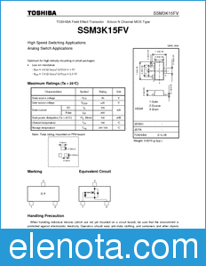 Toshiba SSM3K15FV datasheet