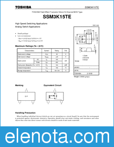 Toshiba SSM3K15TE datasheet