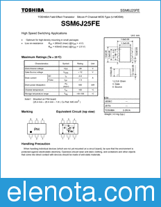 Toshiba SSM6J25FE datasheet