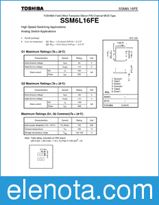 Toshiba SSM6L16FE datasheet