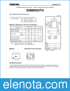 Toshiba SSM6N25TU datasheet