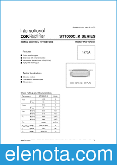 International Rectifier ST1000C..K datasheet