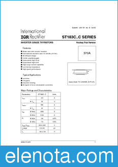 International Rectifier ST183C..C datasheet