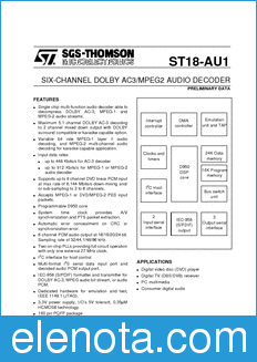 STMicroelectronics ST18AU1_DS datasheet