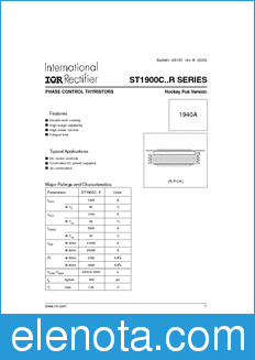 International Rectifier ST1900C..R datasheet