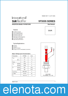 International Rectifier ST333S datasheet