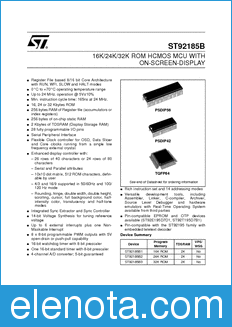 STMicroelectronics ST92185 datasheet