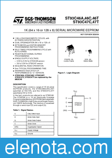 STMicroelectronics ST93C46A datasheet