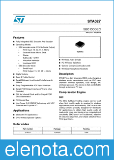 STMicroelectronics STA027 datasheet