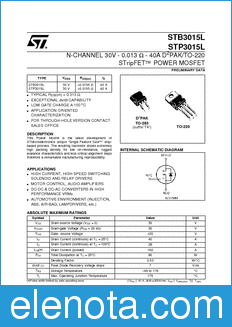 STMicroelectronics STB3015L datasheet