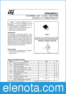 STMicroelectronics STB45NF3LL datasheet