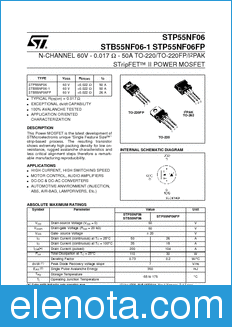 STMicroelectronics STB55NF06-1 datasheet