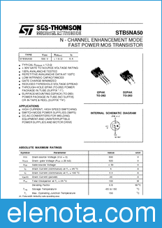 STMicroelectronics STB5NA50 datasheet