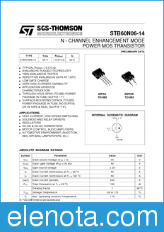 STMicroelectronics STB60N06-14 datasheet