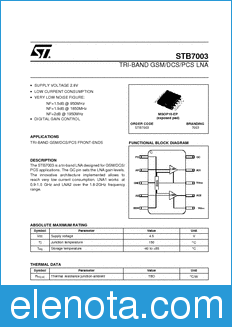 STMicroelectronics STB7003 datasheet