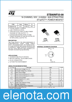STMicroelectronics STB80NF55-08 datasheet