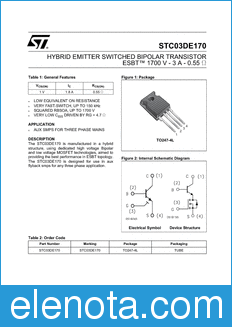 STMicroelectronics STC03DE170 datasheet