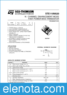 STMicroelectronics STE110NA20 datasheet