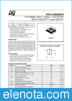 STMicroelectronics STE110NS20FD datasheet