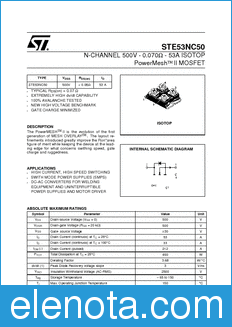 STMicroelectronics STE53NC50 datasheet