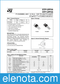 STMicroelectronics STF12PF06 datasheet