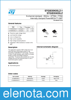 STMicroelectronics STGB35N35LZ datasheet