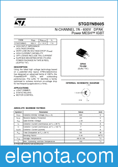 STMicroelectronics STGD7NB60S datasheet