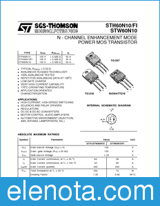 STMicroelectronics STH60N10FI datasheet