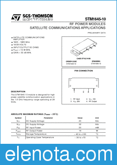 STMicroelectronics STM1645-10 datasheet
