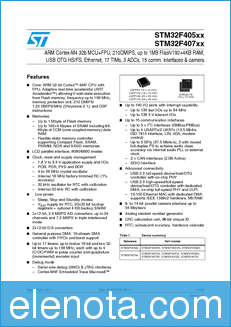 STMicroelectronics STM32F407VGT6 datasheet