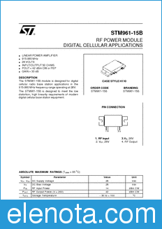 STMicroelectronics STM961-15B datasheet