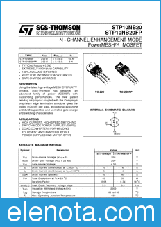 STMicroelectronics STP10NB20 datasheet