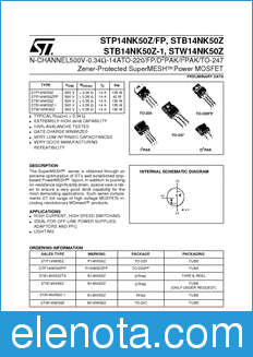 STMicroelectronics STP14NK50Z datasheet