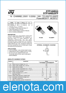 STMicroelectronics STP16NB25FP datasheet