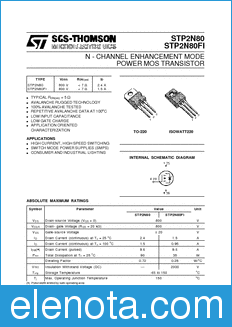 STMicroelectronics STP2N80FI datasheet