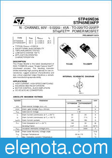 STMicroelectronics STP45NEO6 datasheet