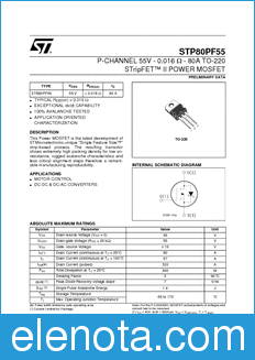 STMicroelectronics STP80PF55 datasheet